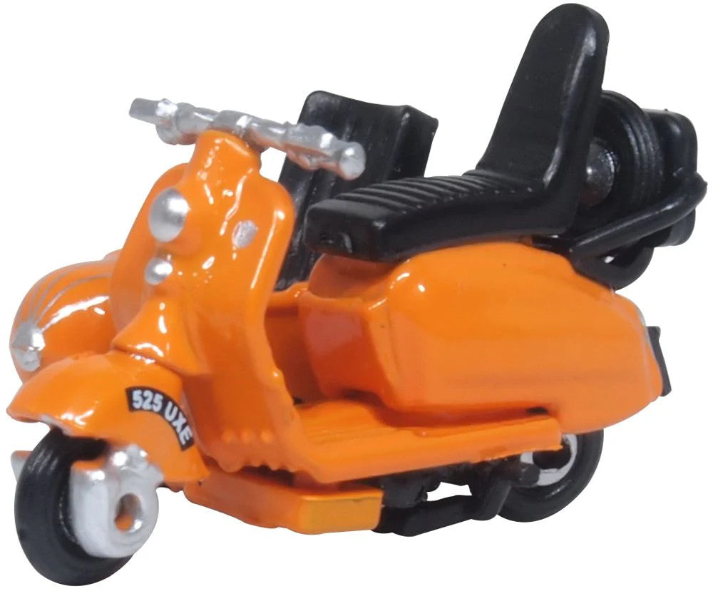 Oxford Diecast Scooter and Sidecar - Orange 1/76 Scale Model