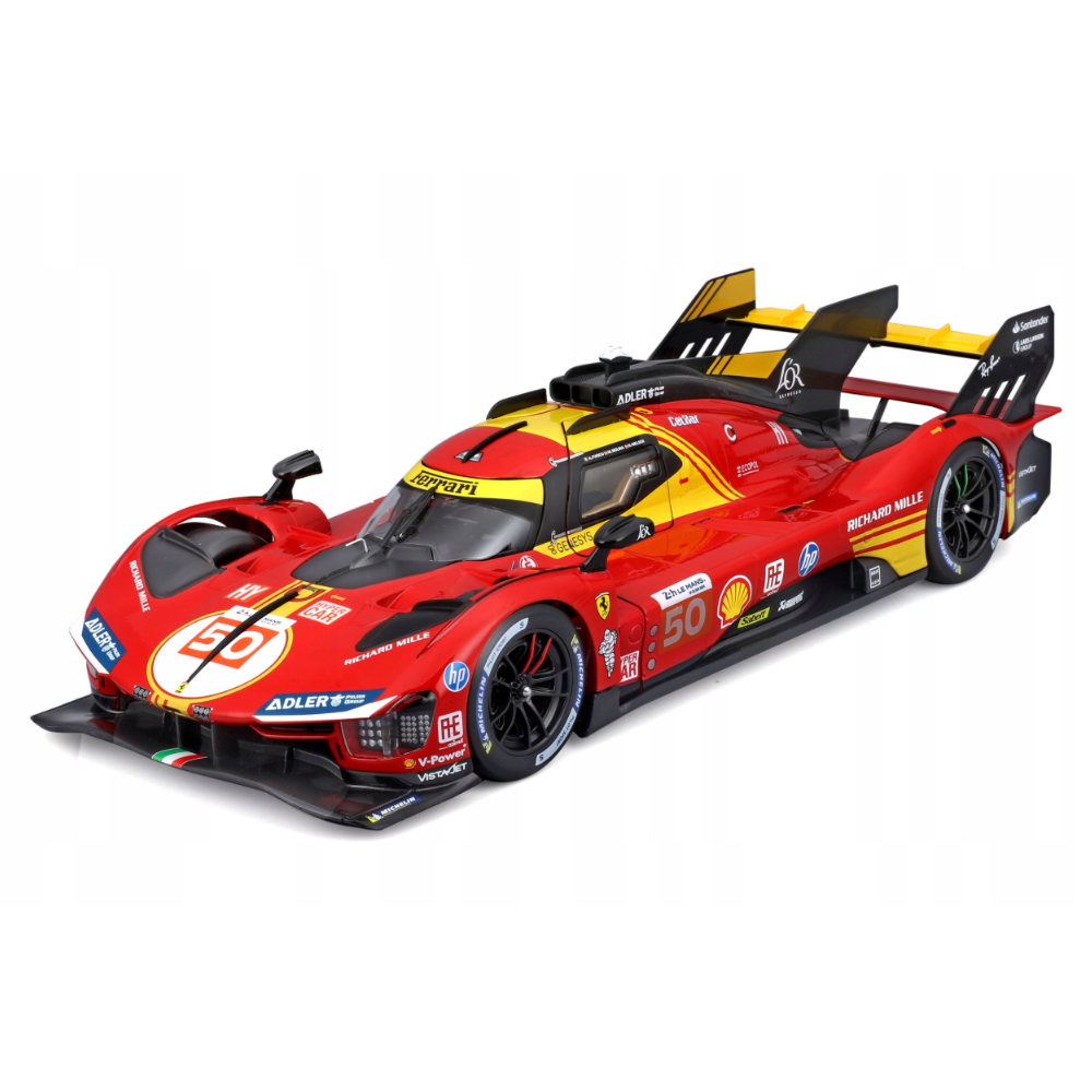 Bburago Ferrari Racing 499P Le Mans Hypercar 2024 AF Corse No.50 1/18 Scale Model