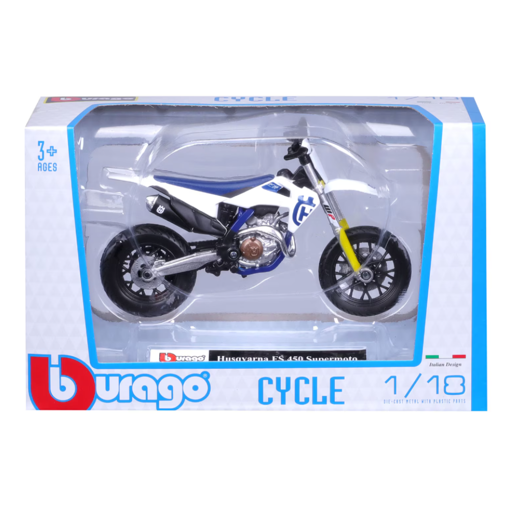 Bburago Husqvarna FS 450 Supermoto Toy Bike 1/18 Scale Model