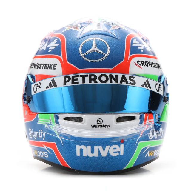 Spark Models F1 Mercedes-AMG PETRONAS F1 Team - Kimi Antonelli - Emilia-Romagna GP 2025 Mini Replica Helmet 1/5 Scale Model