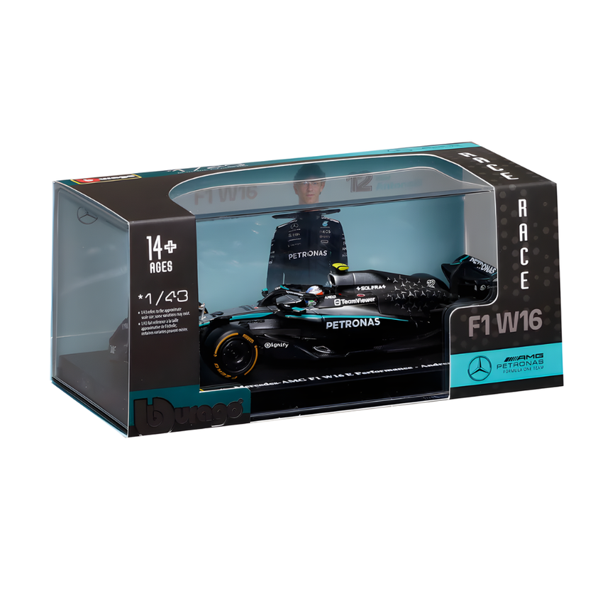 Bburago F1 Mercedes F1 Team AMG W16 2025 Kimi Antonelli With Helmet 1/43 Scale Model