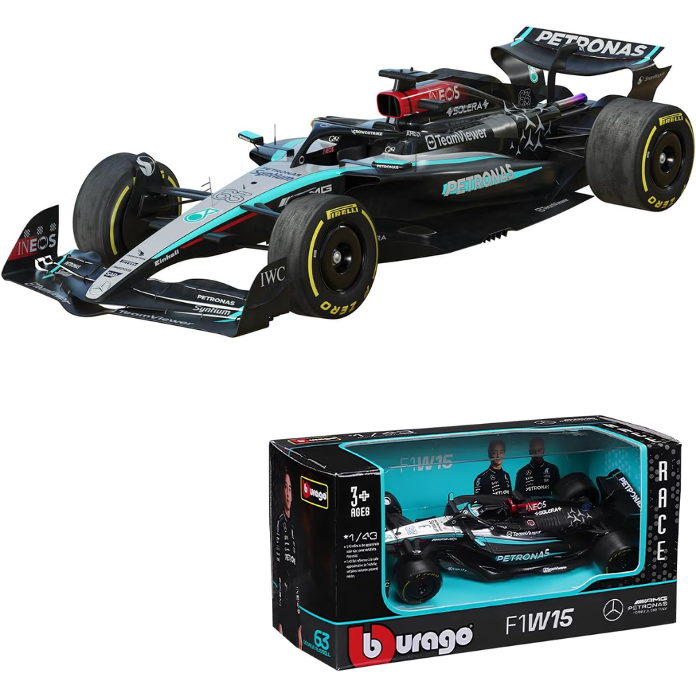 Bburago F1 Mercedes F1 Team W15 E Performance #63 F1 2024- George Russell 1/43 Scale Model