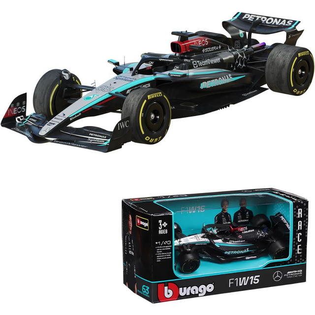Bburago F1 Mercedes F1 Team W15 E Performance #63 F1 2024- George Russell 1/43 Scale Model