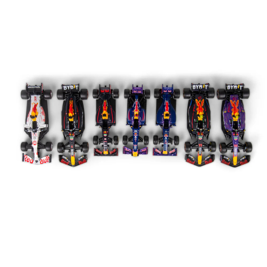 Bburago F1 Red Bull Racing Deluxe Gift Set with Display Stand (7-Car Set) 1/43 Scale Model