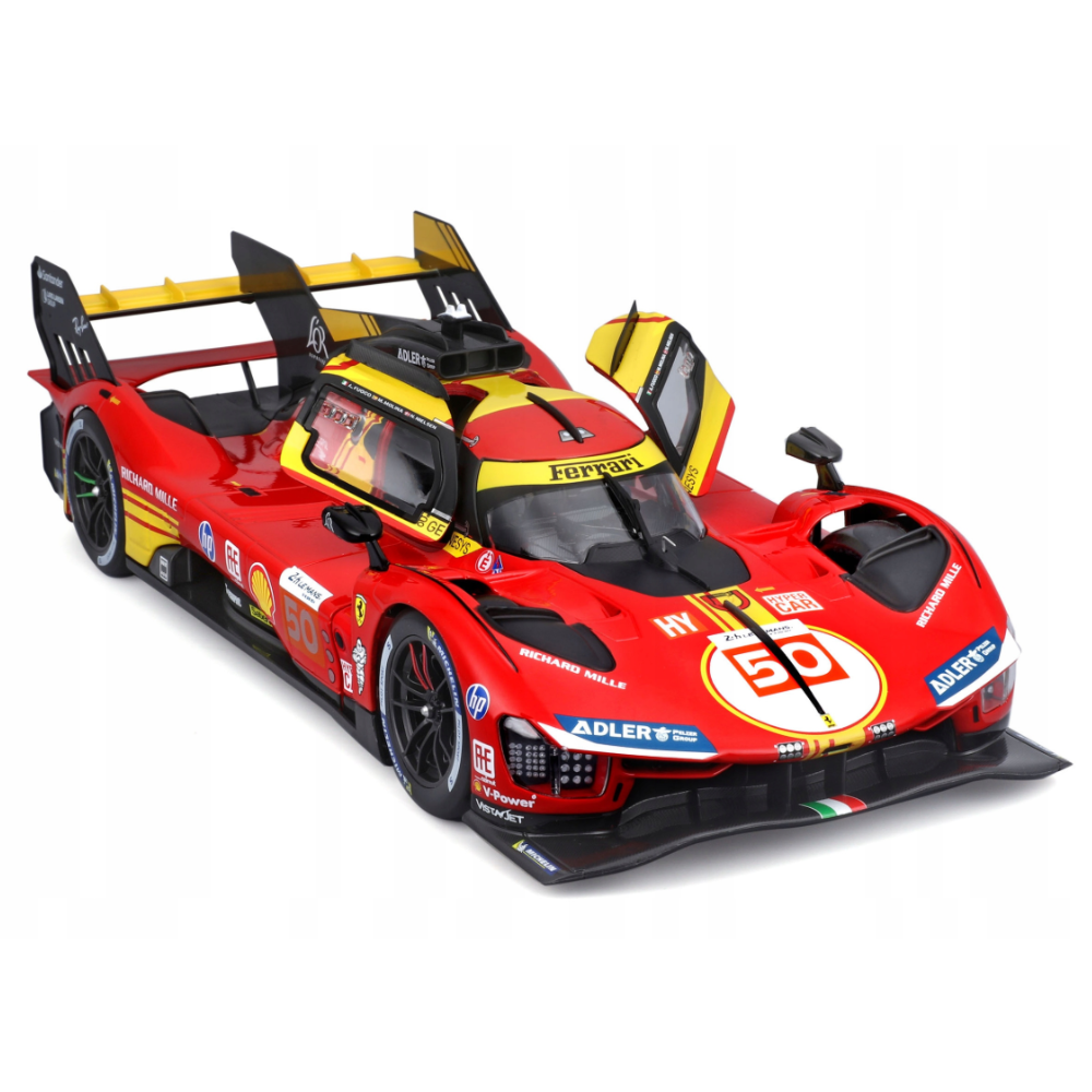 Bburago Ferrari Racing 499P Le Mans Hypercar 2024 AF Corse No.50 1/18 Scale Model