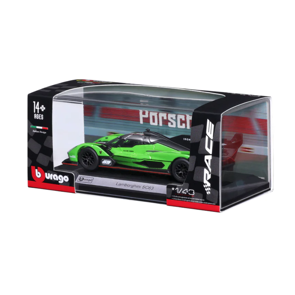 Bburago Lamborghini SC63 No.63 2023 - Hypercar LMDh 1/43 Scale Model