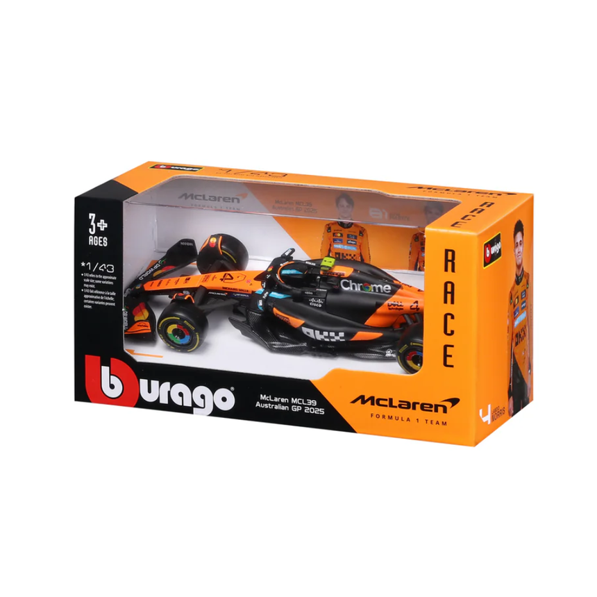 Bburago F1 McLaren F1 Team MCL39 Lando Norris 1/43 Scale Model