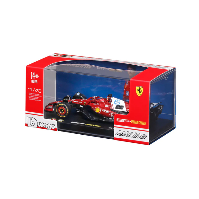 Bburago F1 Ferrari F1 Team SF-25 2025 Charles Leclerc With Helmet 1/43 Scale Model
