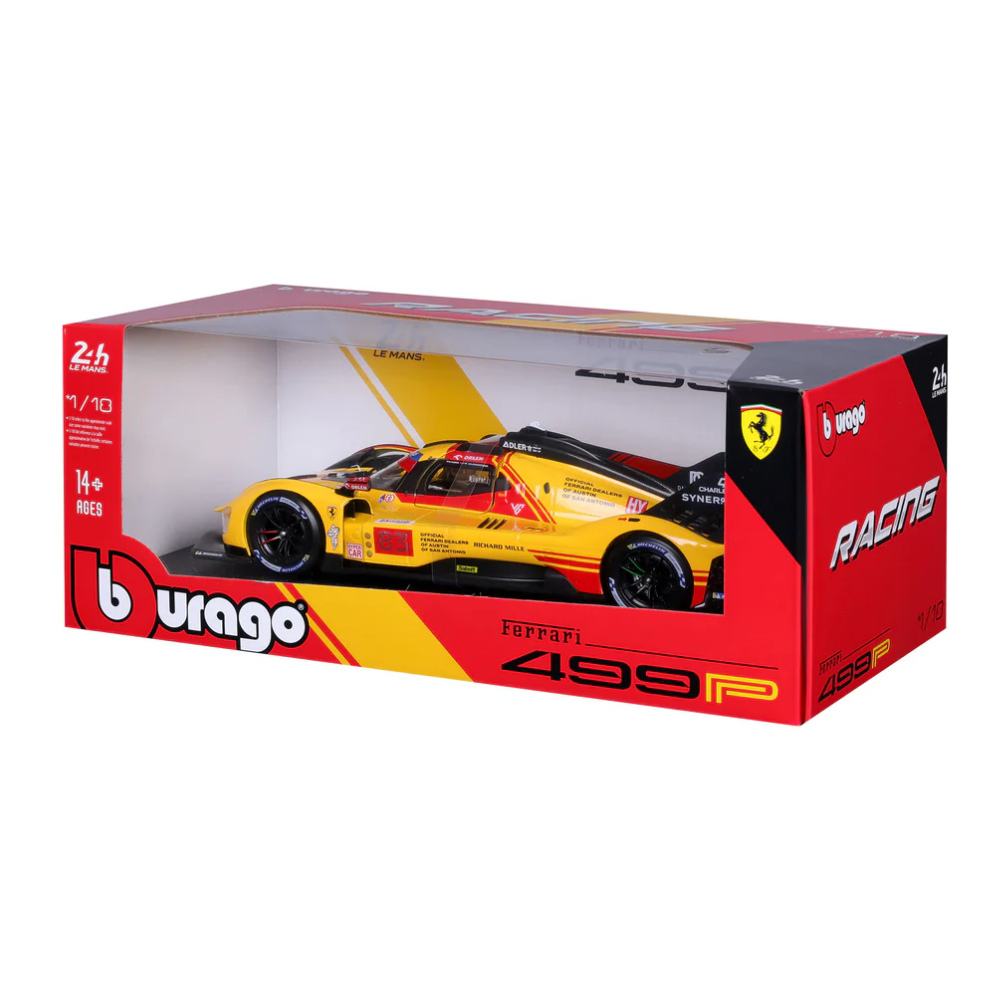 Bburago Ferrari Racing 499P Le Mans Hypercar 2024 AF Corse No.83 1/18 Scale Model