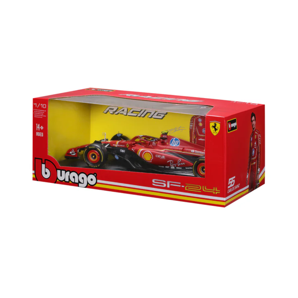 Bburago F1 2024 Ferrari F1 Team Scuderia Ferrari SF-24 - Charles Leclerc With Helmet 1/18 Scale Model