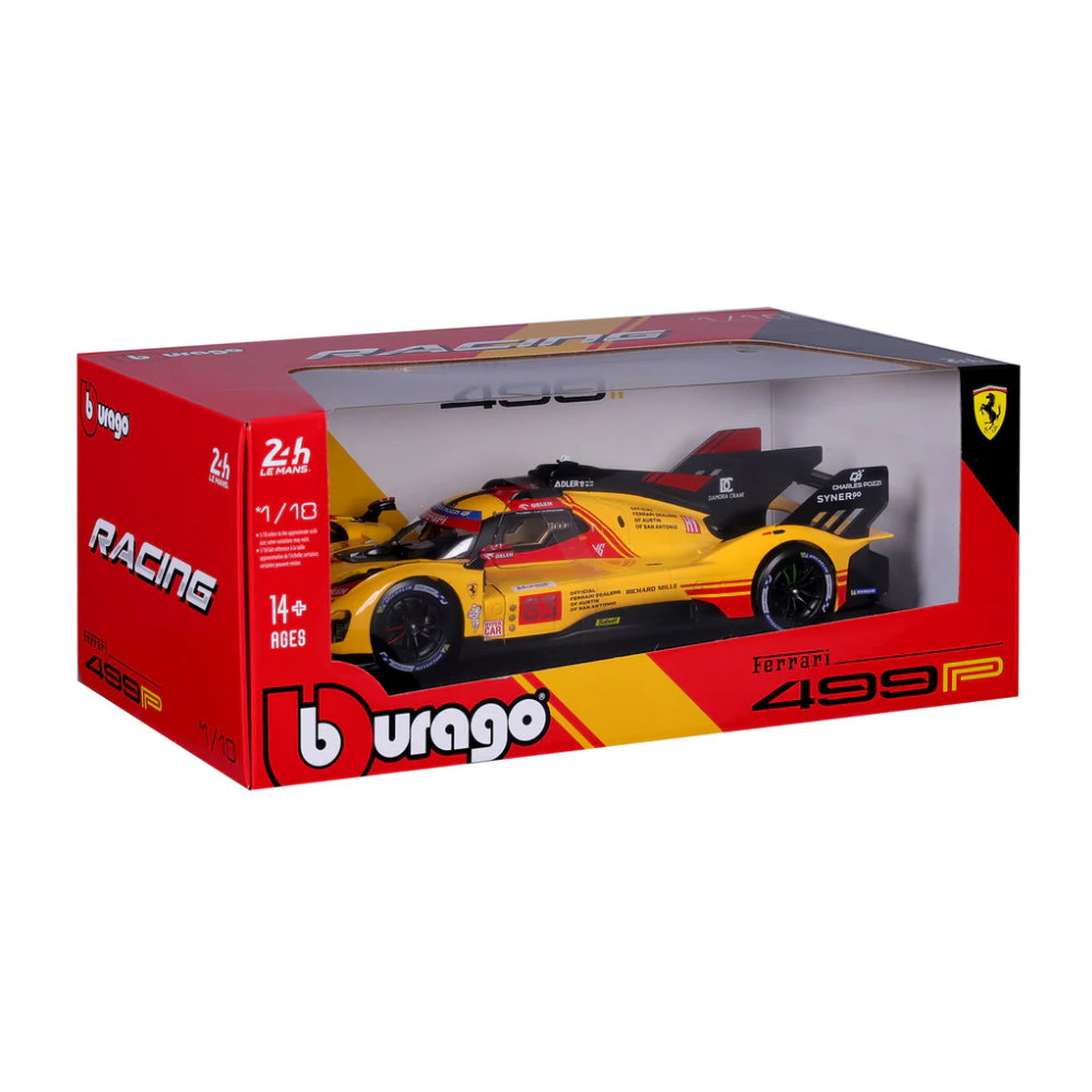 Bburago Ferrari Racing 499P Le Mans Hypercar 2024 AF Corse No.83 1/18 Scale Model