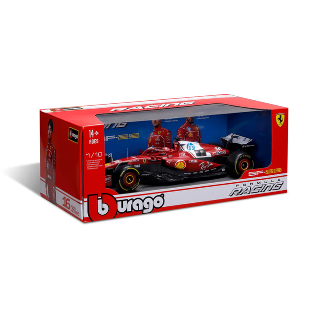 Bburago Ferrari F1 Team Ferrari SF-25 2025 Charles LeClerc with Helmet 1/18 Scale Model