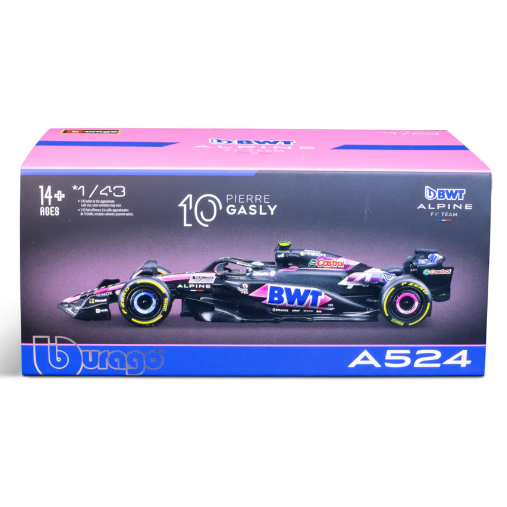 Bburago F1 BWT Alpine F1 Team A524 2024 With Helmet - Pierre Gasly 1/43 Scale Model