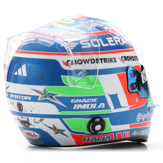 Spark Models F1 Mercedes-AMG PETRONAS F1 Team - Kimi Antonelli - Emilia-Romagna GP 2025 Mini Replica Helmet 1/5 Scale Model