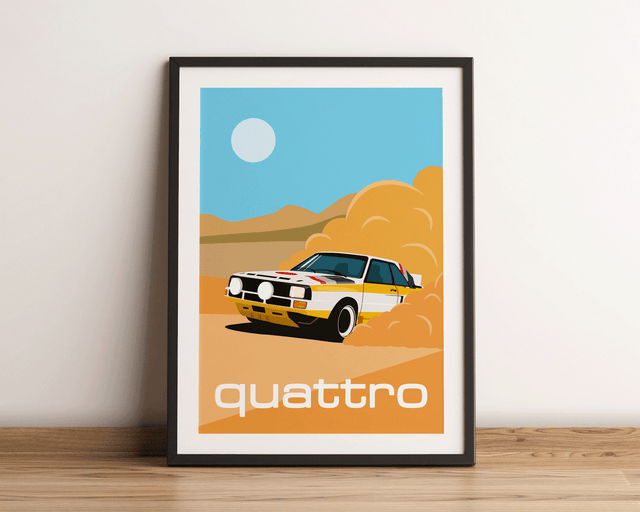 Audi Quattro Scenic Car Poster - A3