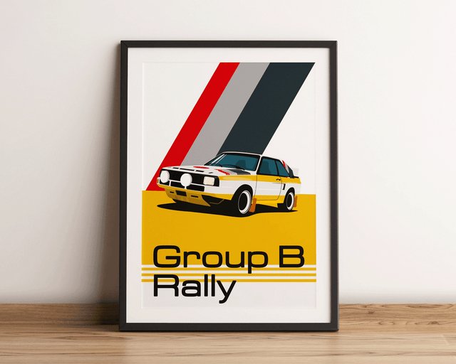 Audi Quattro Car Poster 'Stripes' - A3
