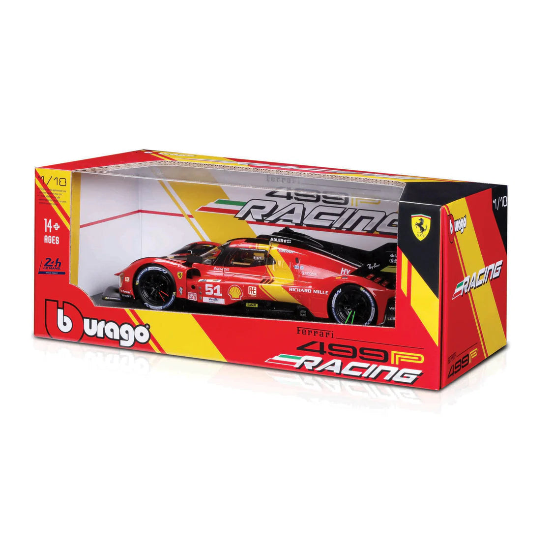 Bburago Ferrari Racing 499P Le Mans Hypercar 1/18 Scale Model