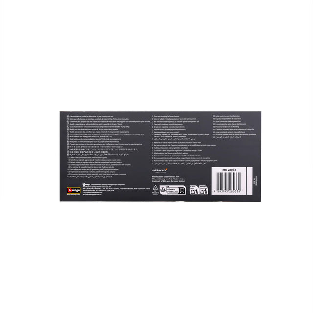 Bburago F1 McLaren F1 MCL38 2024 With Helmet Lando Norris 1/24 Scale Model