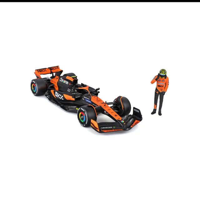 Bburago F1 McLaren F1 MCL38 2024 With Driver Figure Lando Norris 1/24 Scale Model
