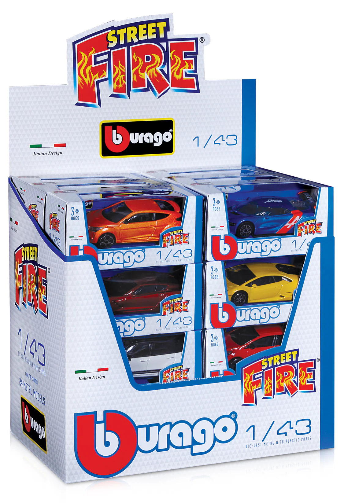 Bburago Street Fire Toy Car – 1/43 Scale Die-Cast Model (1 Assorted Car per Box)