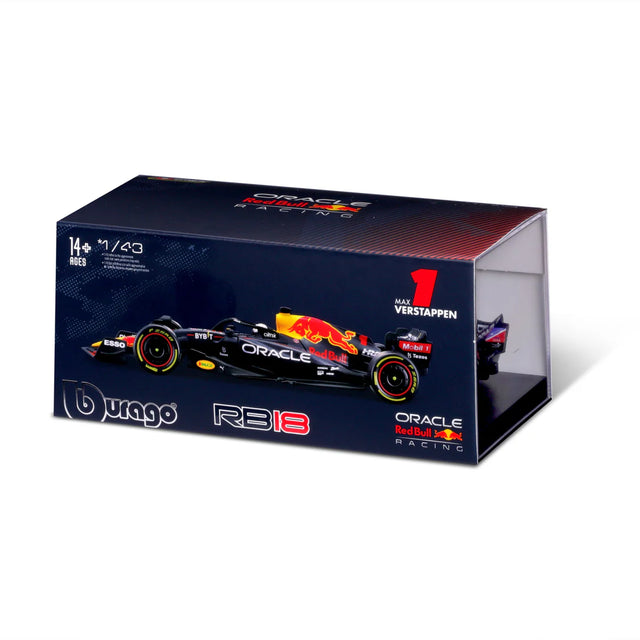 Bburago F1- Red Bull Racing RB18 2022 With Driver Figure #1(Max Verstappen) 1/43 Model Car B18-38062V