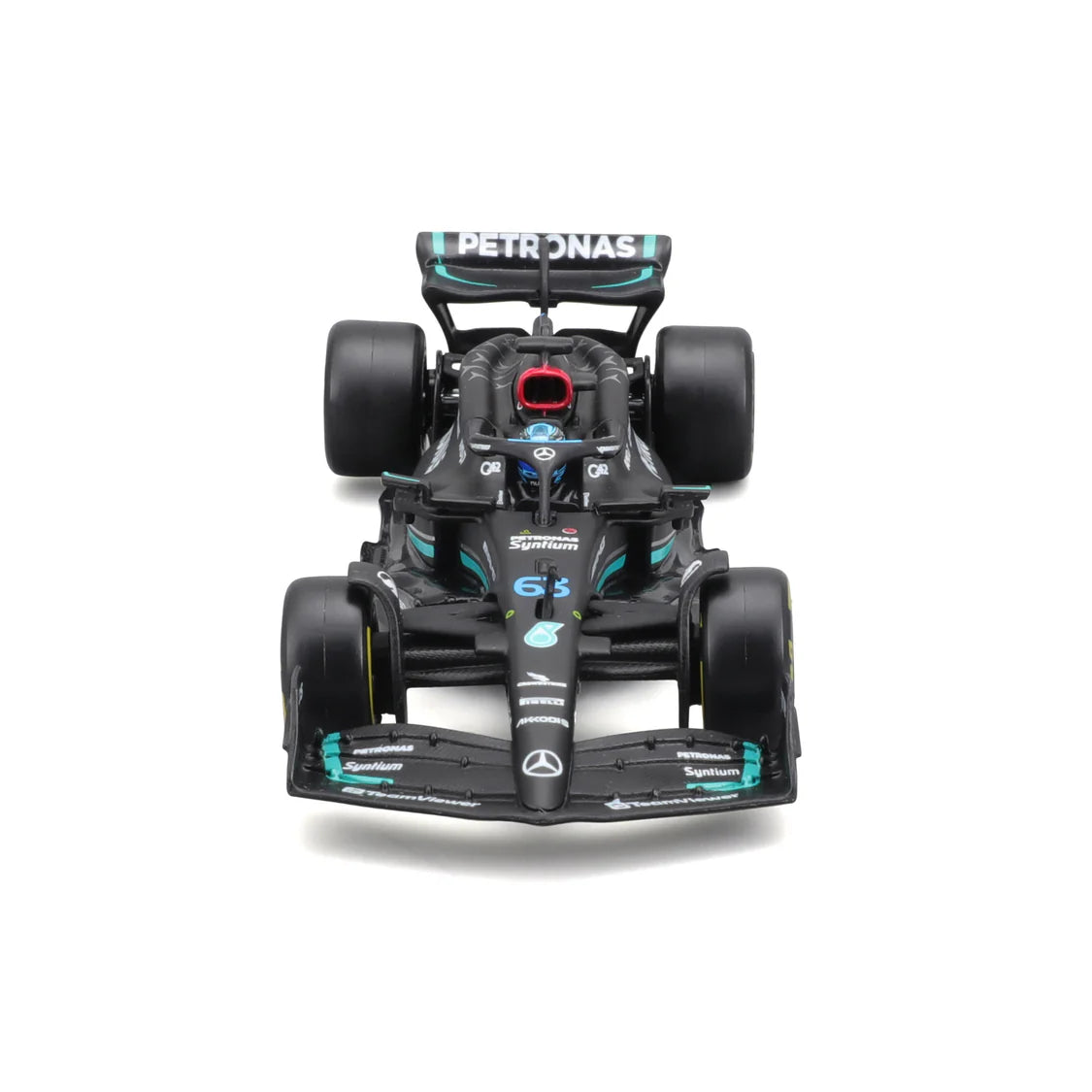 Bburago F1 Mercedes F1 - AMG PETRONAS W14 # 63 2023 With Helmet George Russell 1/43 Model Car B18-38081R