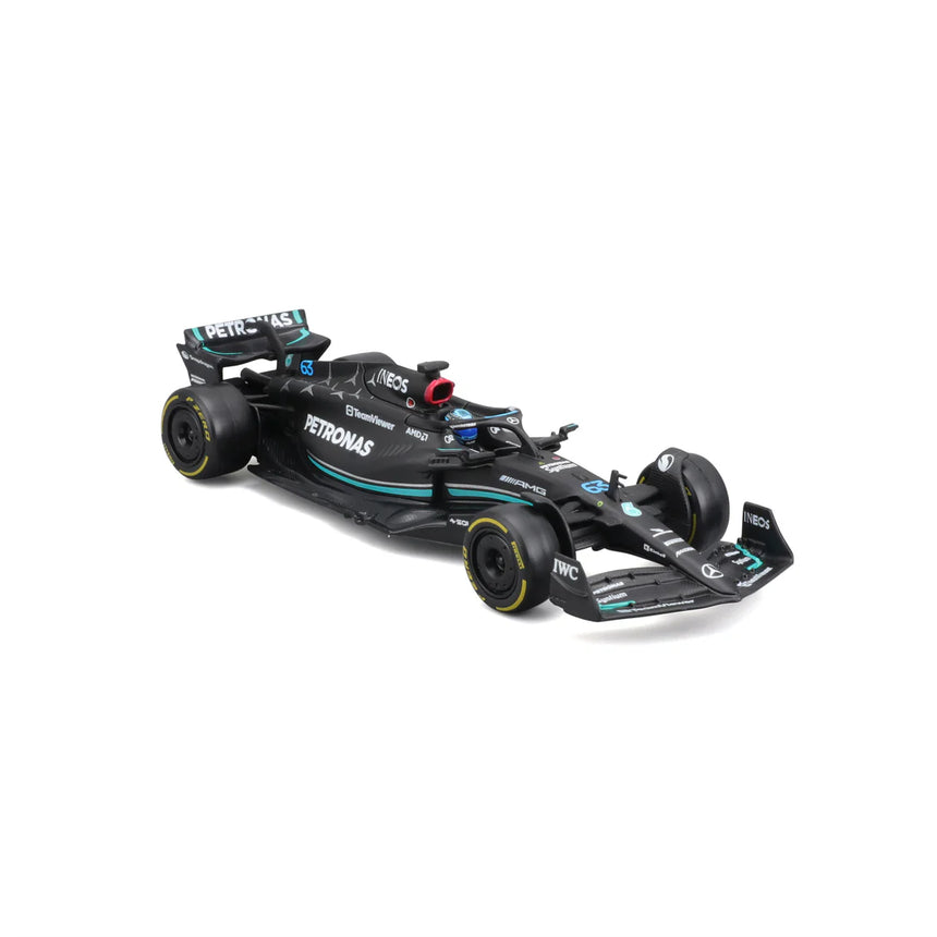Bburago F1 Mercedes F1 - AMG PETRONAS W14 # 63 2023 With Helmet George Russell 1/43 Model Car B18-38081R