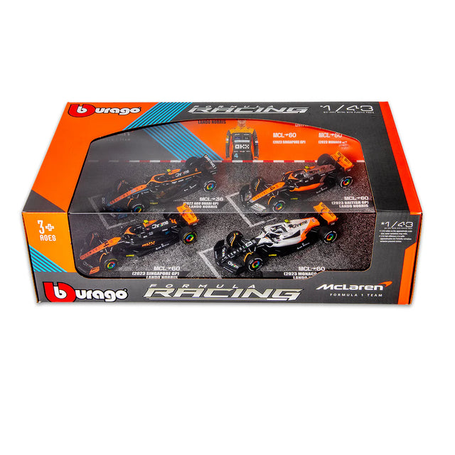 Bburago F1 McLaren F1 Team - Lando Norris Set of 4 Highlights 1/43 Scale Model