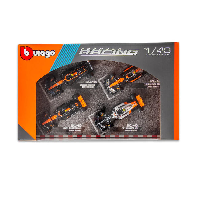 Bburago F1 McLaren F1 Team - Lando Norris Set of 4 Highlights 1/43 Scale Model