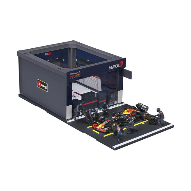 Bburago F1 Red Bull Racing RB21 Pit Pass Diorama Max Verstappen 1/43 Scale Model