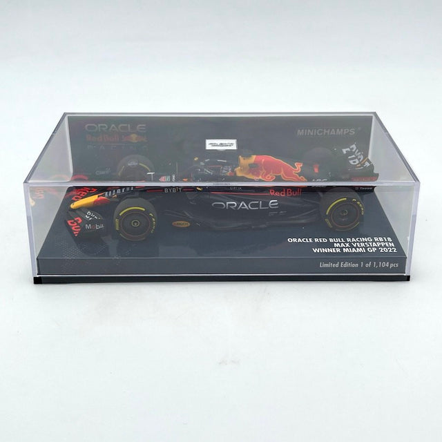 Minichamps F1 Oracle Red Bull Racing RB18 Max Verstappen Winner Miami GP 2022 1/43 Scale Model