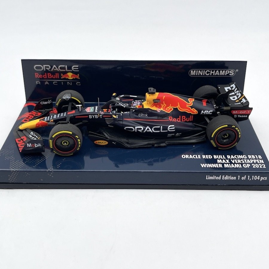 Minichamps F1 Oracle Red Bull Racing RB18 Max Verstappen Winner Miami GP 2022 1/43 Scale Model