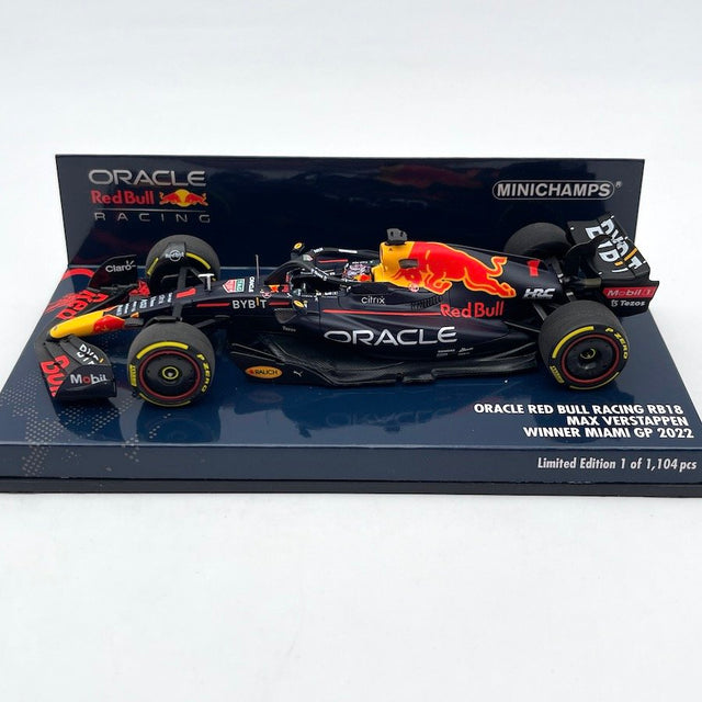 Minichamps F1 Oracle Red Bull Racing RB18 Max Verstappen Winner Miami GP 2022 1/43 Scale Model