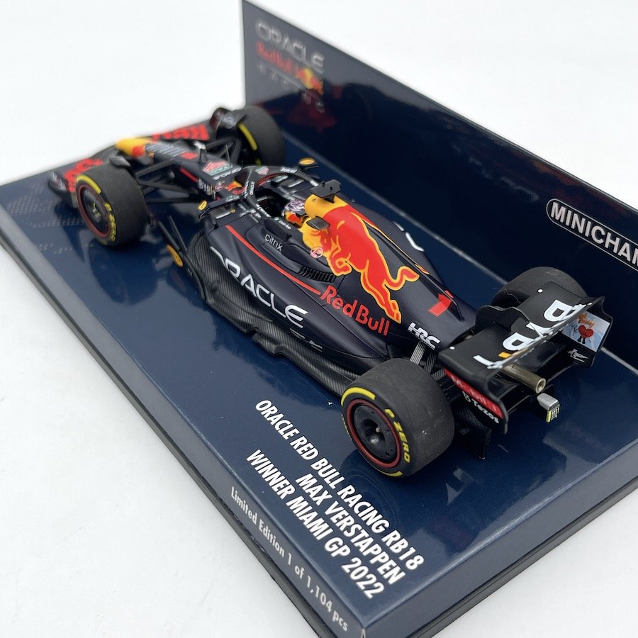 Minichamps F1 Oracle Red Bull Racing RB18 Max Verstappen Winner Miami GP 2022 1/43 Scale Model