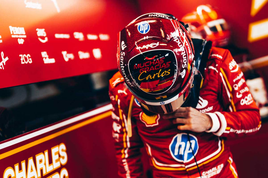 LookSmart F1 Charles Leclerc - Abu Dhabi GP 2024 Mini Replica Helmet 1/5 Scale