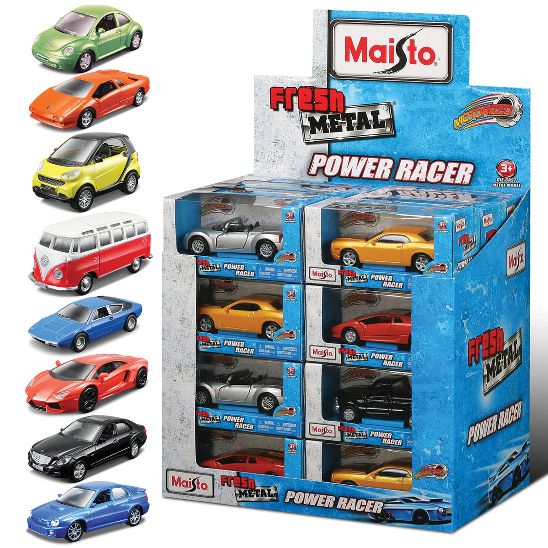 Maisto Fresh Metal Power Racer Pull Back Toy Car (1 Random Car)