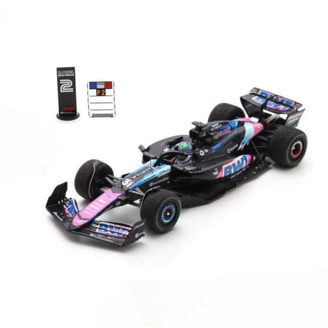 Spark Models F1 BWT Alpine F1 Team A524 No.31 2nd Brazilian GP 2024 - Esteban Ocon 1/43 Scale Model
