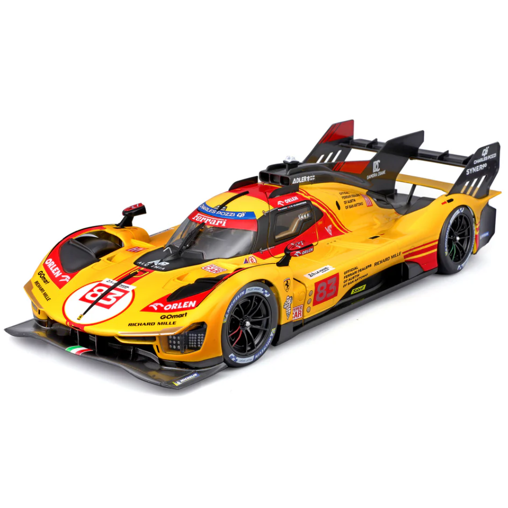 Bburago Ferrari Racing 499P Le Mans Hypercar 2024 AF Corse No.83 Deluxe Hard Case 1/18 Scale Model