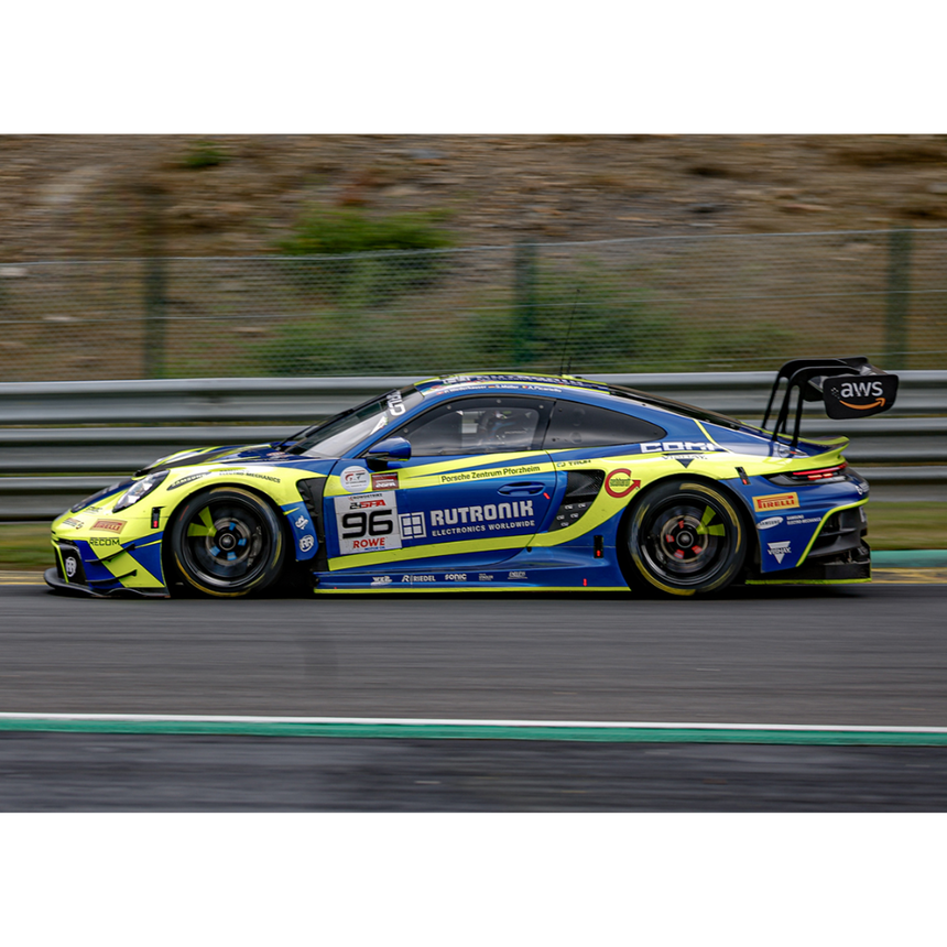 Spark Models Porsche 911 GT3 R (992) No.96 Rutronik Racing - 2nd 24H Spa 2025 - S. Müller - P. Niederhauser - A. Picariello 1/43 Scale Model