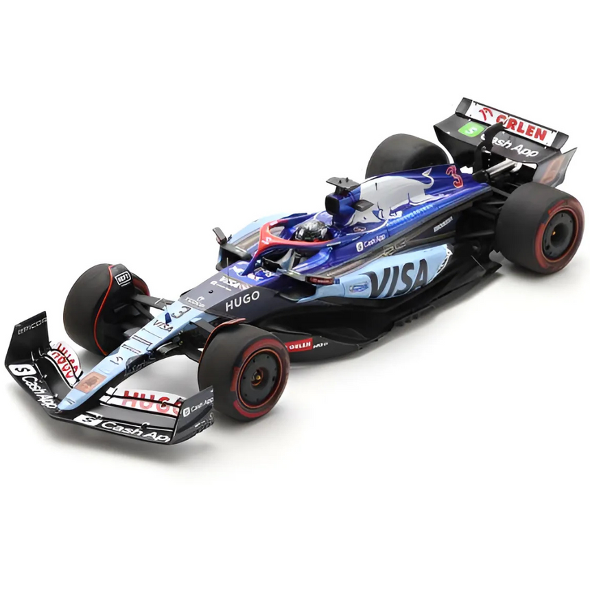 Spark Models F1 Visa Cash App F1 Team VCARB 01 No.3 Singapore GP 2024 - Daniel Ricciardo "Last Race" 1/18 Scale