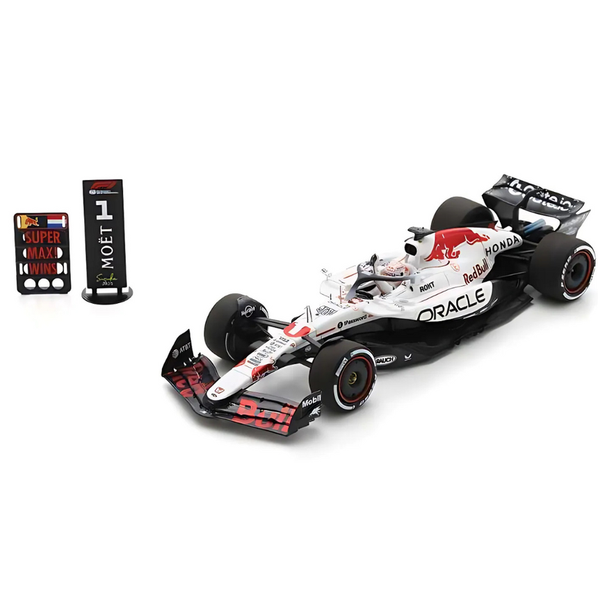 Spark Models F1 Red Bull Racing RB21 No.1 Oracle Red Bull Racing - Winner Japanese GP 2025 - Max Verstappen (With Pit Board) 1/43 Scale Model
