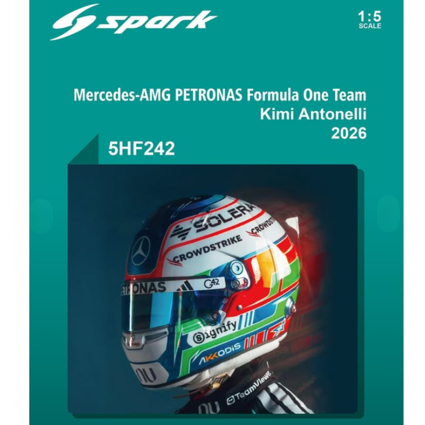 Spark Models F1 Mercedes-AMG PETRONAS F1 Team - Kimi Antonelli - 2026 1/5 Scale Mini Replica Helmet