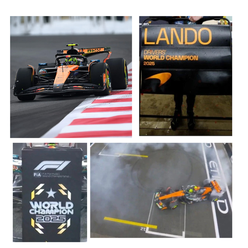 Spark Models McLaren MCL39 No.4 3rd Abu Dhabi GP 2025 - Lando Norris - F1 Drivers' World Champion 2025 (with bigger base & tyre marks & pit board) 1/43 Scale Model