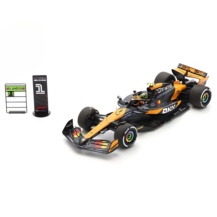 Spark Models F1 McLaren F1 MCL38 McLaren No.4 Winner Abu Dhabi GP 2024 - Lando Norris 1/18 Scale