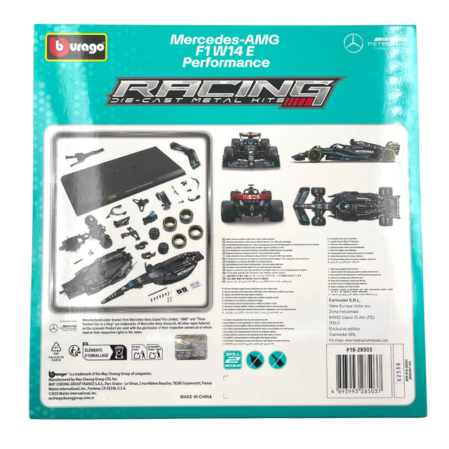 Bburago F1 Mercedes F1 Team W14 2023 Model Kit - George Russell 1/24 Scale Model