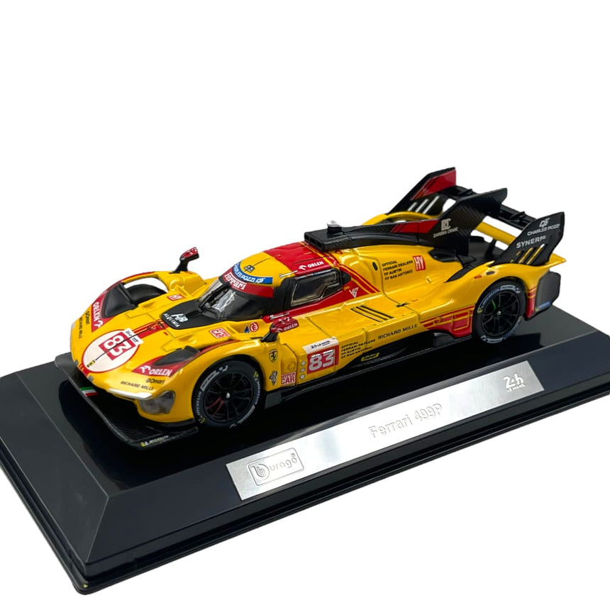 Bburago Ferrari Racing 499P Le Mans Hypercar 2024 AF Corse No.83 Hard Case 1/43 Scale Model