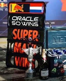 Spark Models Red Bull Racing RB21 No.1 Oracle Red Bull Racing Winner Italian GP 2025 Max Vestappen - Oracle 50 Wins 1/43 Scale Model