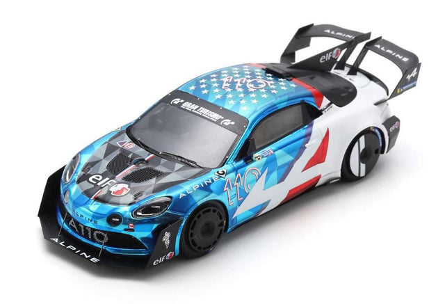 Spark Models Alpine A110 GT4 Evo No.110 3rd Pikes Peak 2023 - Raphael Astier 1/43 Scale Model