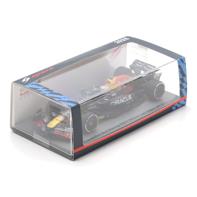 Spark Models F1 Oracle Red Bull Racing RB21 No.1 Winner Las Vegas GP 2025 - Max Verstappen - (with pit board) 1/43 Scale Model