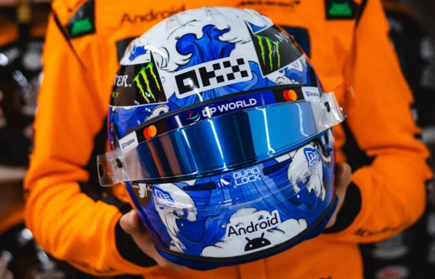 Spark Models F1 McLaren Formula 1 Team - Oscar Piastri - Japanese GP 2025 Mini Replica Helmet 1/5 Scale